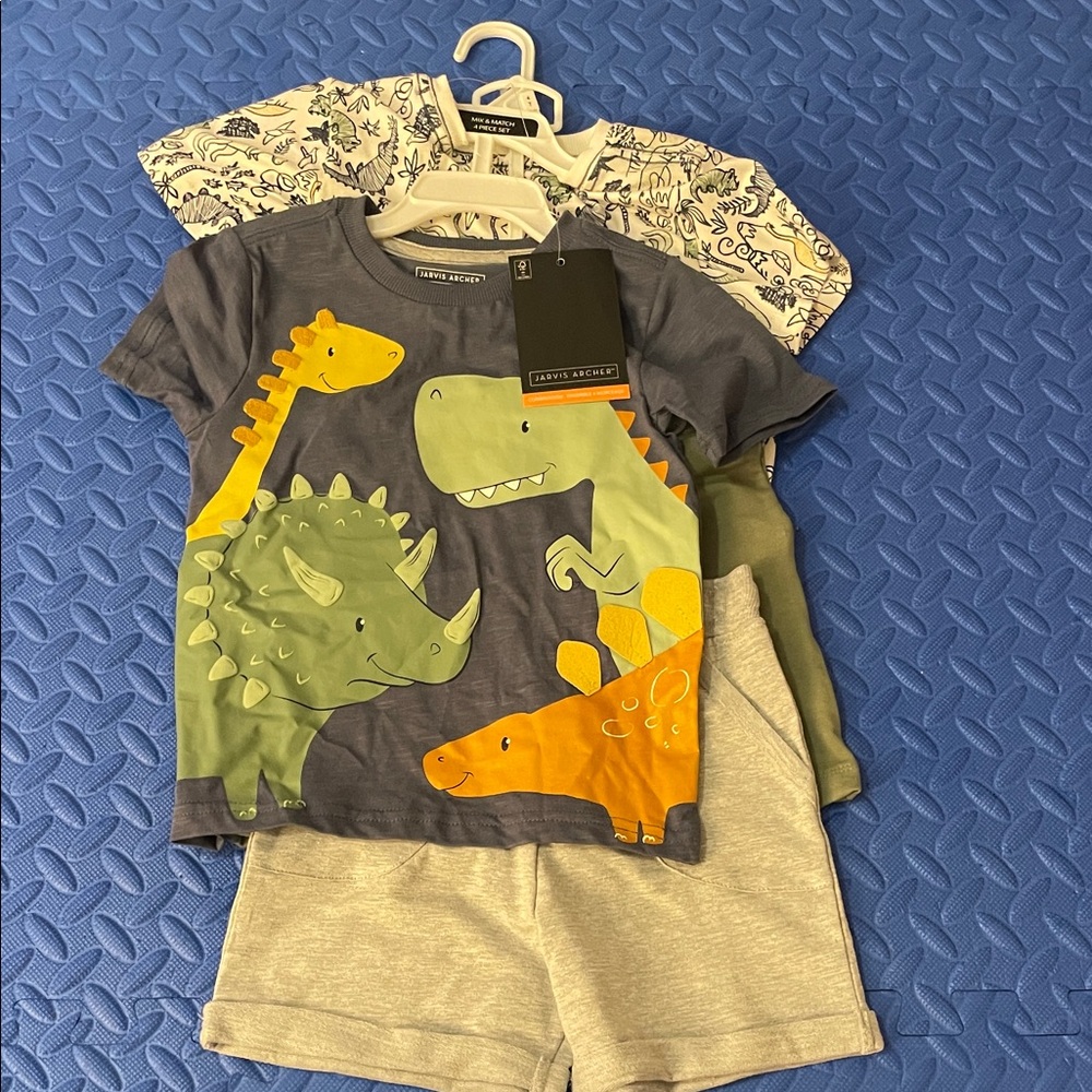 Dinosaur Graphic T-Shirt and Shorts Set (4pc)